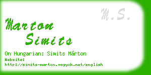 marton simits business card