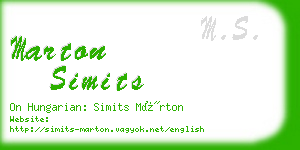 marton simits business card